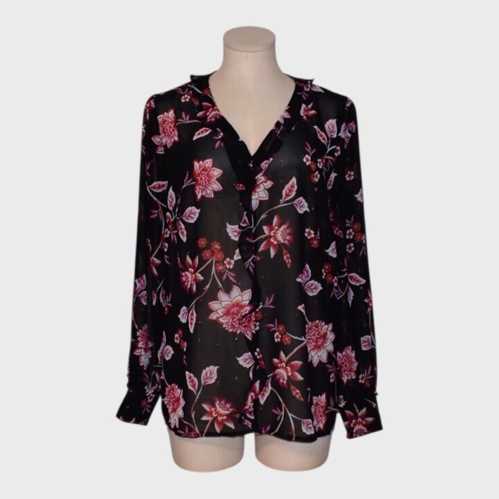 Liz Claiborne‎ Sheer Floral Blouse